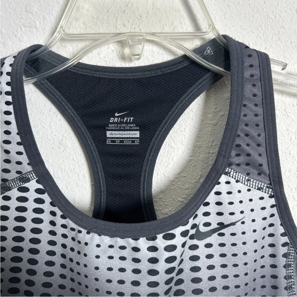 Nike Dri-Fit Support Victory Racerback Tank Top Sports Women Size XS Black Geo - Picture 2 of 5